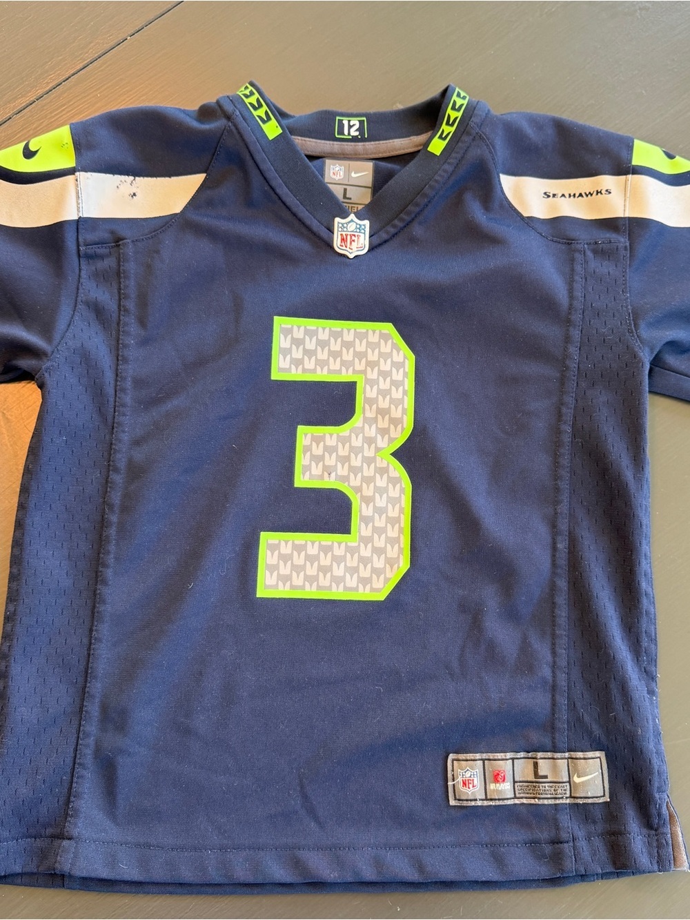 Youth Nike Seattle Seahawks NFL #3 Wilson Jersey Sz Youth L